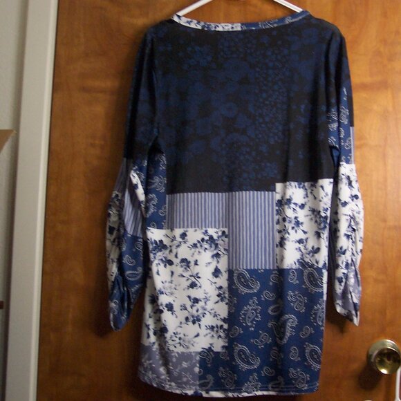 LILY Patchwork Blouse Shirt Tunic - Picture 5 of 6